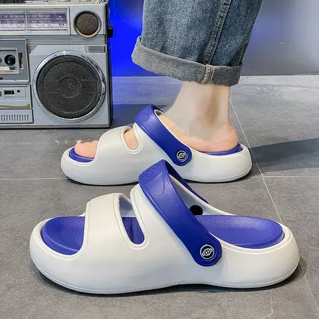 拖鞋男潮2024新款夏季外穿开车两用凉鞋男生厚底防滑运动沙滩凉拖商品大图