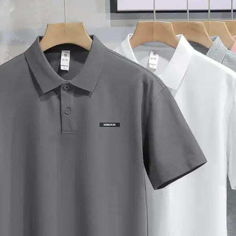 翻领t恤男士短袖带领保罗polo衫夏季冰丝凉感半袖体恤有领上衣服图片