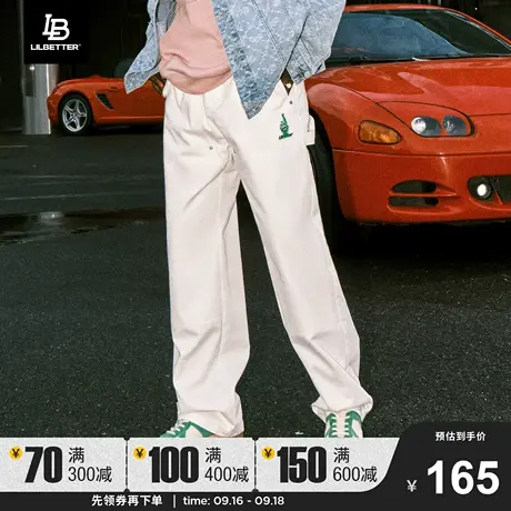 Lilbetter幸运手势工装裤男美式裤子街头直筒裤潮牌百搭休闲长裤商品大图