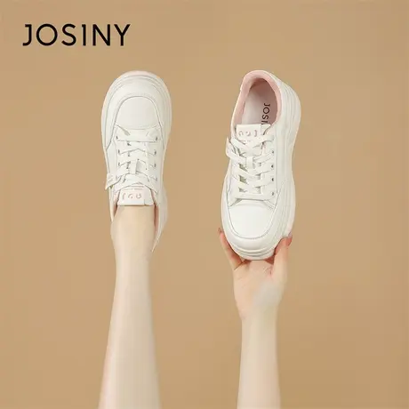 Josiny/卓诗尼厚底小白鞋2024新款春季增高大头面包鞋运动板鞋商品大图