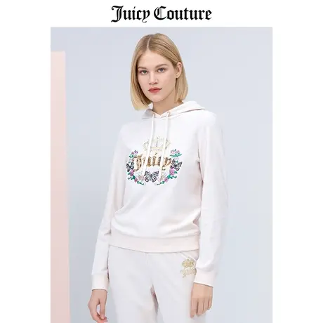 Juicy Couture橘滋美式春季新款天鹅绒卫衣女装运动外套休闲上衣商品大图