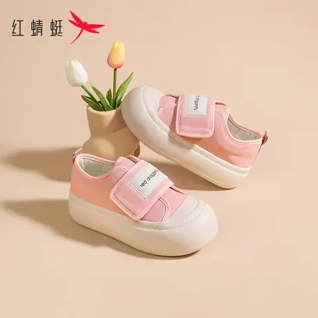 红蜻蜓帆布鞋女2023新款夏季女鞋魔术贴运动休闲饼干鞋厚底板鞋女图片