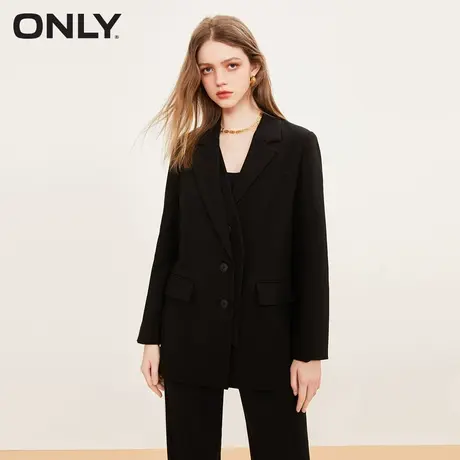 ONLY2023冬季新款时尚通勤风宽松假两件直筒西服女商品大图