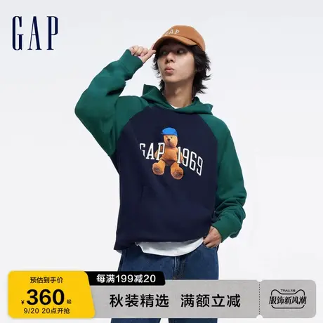【双11预售】Gap男女装秋季2023款宽松法式圈织软连帽卫衣760405商品大图