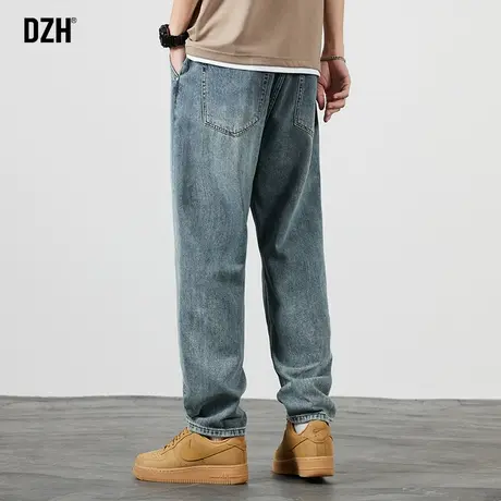 男士蓝色牛仔裤男直筒宽松潮牌秋季休闲裤百搭裤子2023新款直筒裤商品大图