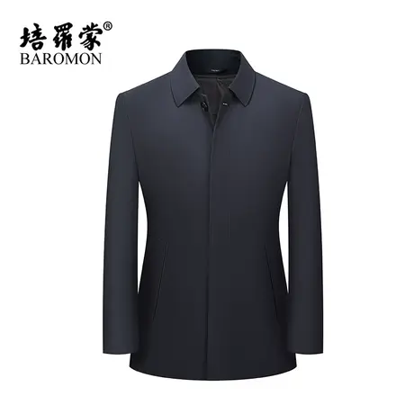 【可脱卸羽绒内胆】BAROMON/培罗蒙2023冬季保暖男士翻领夹克外套图片