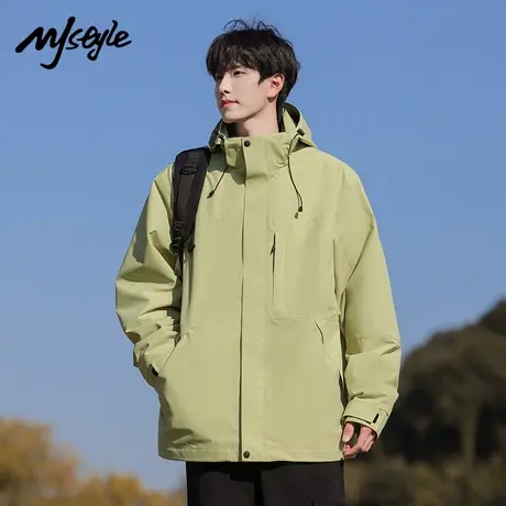MJ STYLE夹克男士春秋季新款可拆卸内胆情侣休闲三合一冲锋衣外套商品大图