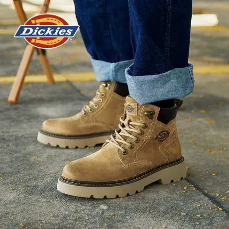 Dickies马丁靴男2025年冬季新款加绒厚底短靴户外真皮工装靴子男商品大图