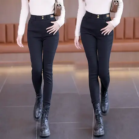 高弹牛仔打底裤女冬季加绒加厚修身显瘦小脚裤百搭保暖外穿铅笔裤图片
