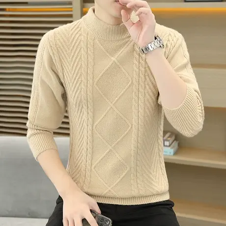 加厚毛衣男秋冬季扭花青少年学生百搭纯色针织衫TFBOY线衣打底衫商品大图