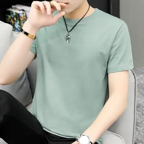 纯棉短袖t恤男装2025新款纯色宽松潮牌潮流ins夏季全棉半袖打底衫图片