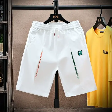 运动短裤男士夏季冰丝五分中裤2023新款潮流休闲宽松薄款沙滩裤子商品大图