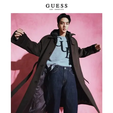【38上新季】【 明星同款】GUESS 男士设计感阔腿牛仔裤图片