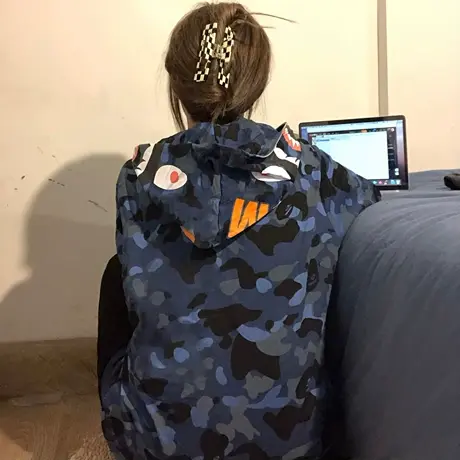 oversize潮牌卫衣女秋冬设计感小众上衣宽松开衫加绒加厚连帽外套商品大图