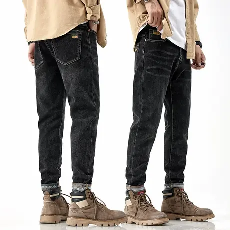 2023新款男士秋季宽松直筒休闲牛仔长裤春秋款美式高端水洗男裤子商品大图