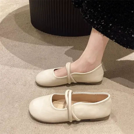 玛丽珍鞋女2023年春秋季新款晚风温柔韩版单鞋平底浅口圆头奶奶鞋商品大图