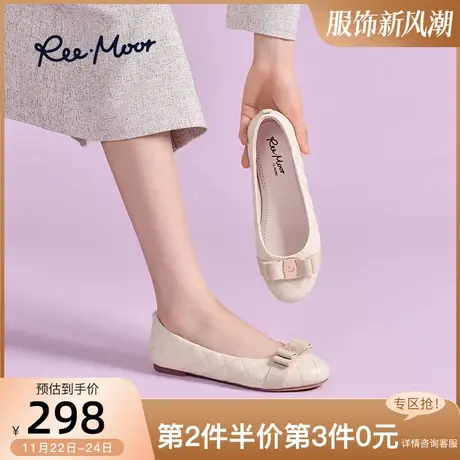 REEMOOR睿慕一脚蹬软底温柔平底单鞋圆头蛋卷鞋浅口船鞋豆豆鞋女图片