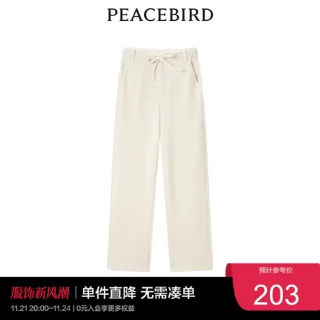 太平鸟2022年冬季新款斯文直筒长裤A1GBC4693奥莱图片