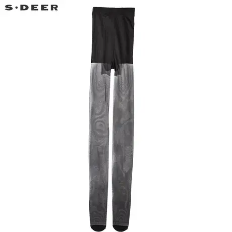sdeer圣迪奥女装夏装纯色透气轻薄弹力打底裤S17284736商品大图