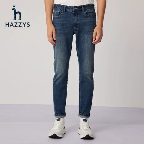 Hazzys哈吉斯奥莱春季新款男裤男士休闲直筒牛仔裤时尚宽松裤子男图片
