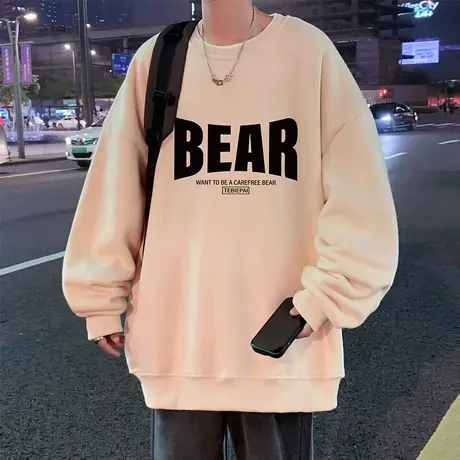 卫衣男春秋季2024新款圆领套头长袖cityboy日系宽松潮牌打底衫男商品大图