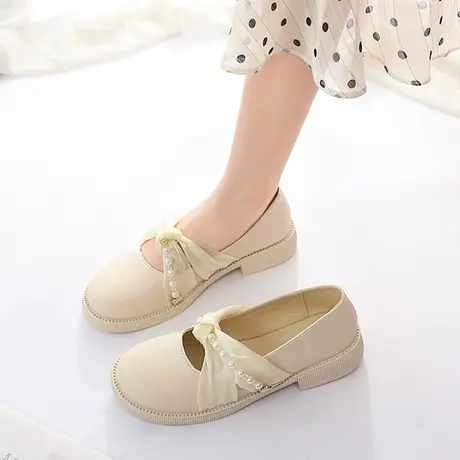 2024年新款春季小皮鞋平底单鞋女仙女风玛丽珍百搭一脚蹬乐福鞋女商品大图