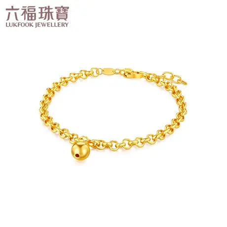六福珠宝首饰O字黄金手链女款含延长链足金手链计价F63TBGB0023图片