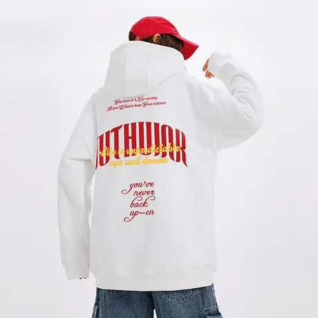 美式字母连帽卫衣男宽松潮流男女同款oversize情侣装冬季外套潮商品大图