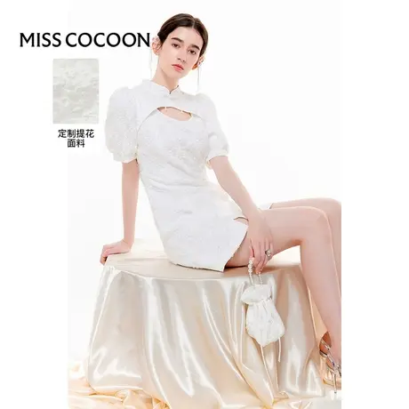 MISSCOCOON【赋美东方】24夏新款新中式改良旗袍绣花镂空连衣裙图片