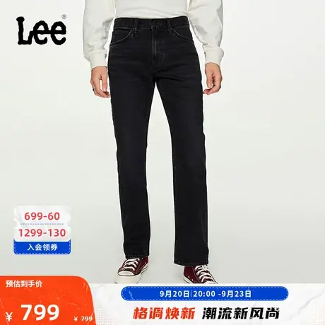 Lee商场同款23秋冬新品743宽松直脚黑色男牛仔裤LMB1007433YS-839商品大图
