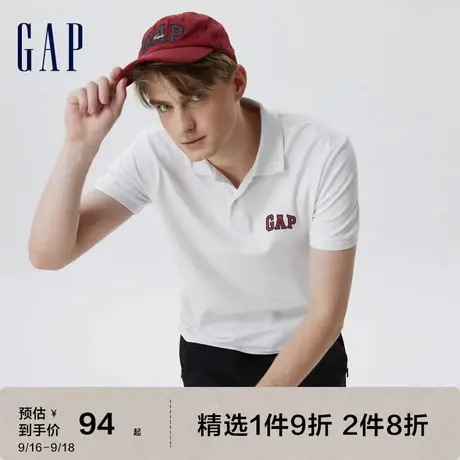 Gap男装夏季2023新款LOGO通勤商务休闲短袖POLO衫715819时尚上衣商品大图