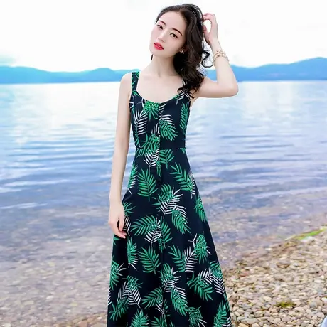 夏季新品女性感连衣裙连衣裙海南三亚泰国马尔代夫度假沙滩裙超仙图片