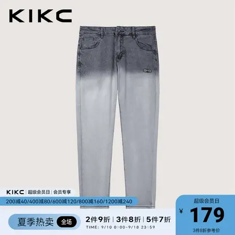 kikc直筒牛仔裤男2023春夏新款商场同款美式复古渐变色阔腿裤长裤图片