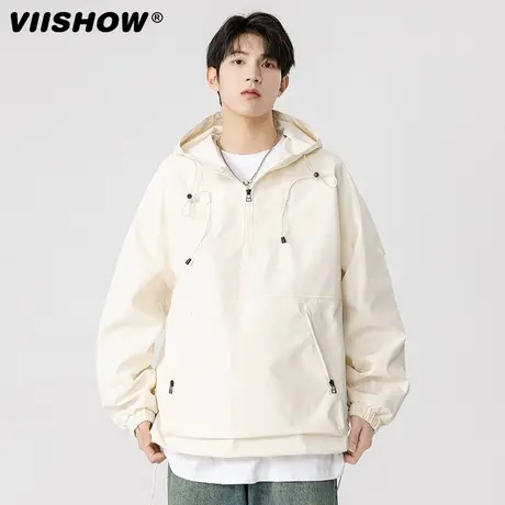 VIISHOW冲锋夹克男秋季2023新款潮牌日系工装夹克男机能风外套商品大图