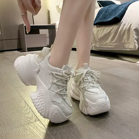 爆款老爹鞋女鞋增高鞋子2024春秋新款百搭小个子厚底松糕运动鞋女图片