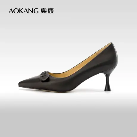奥康女鞋 春秋季新款单鞋真皮细高跟鞋商务气质时尚休闲舒适图片