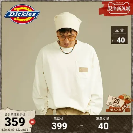 Dickies商场同款23新品秋冬新款工装运动休闲 口袋长袖T恤 男女商品大图