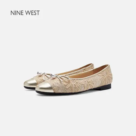 Nine West/玖熙浅口单鞋2025夏季新款刺绣复古拼接舒适玛丽珍女鞋图片
