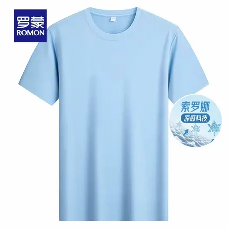 【直降】【凉感重磅索罗娜】罗蒙男士夏季薄款抑菌防晒短袖T恤衫图片