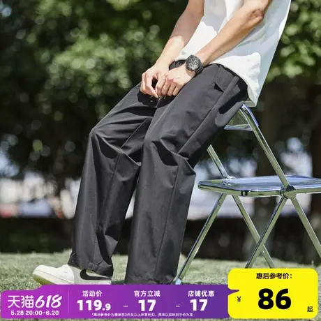 唐狮2024春夏新款工装裤男韩版阔腿宽松休闲裤长裤子男款潮牌商品大图