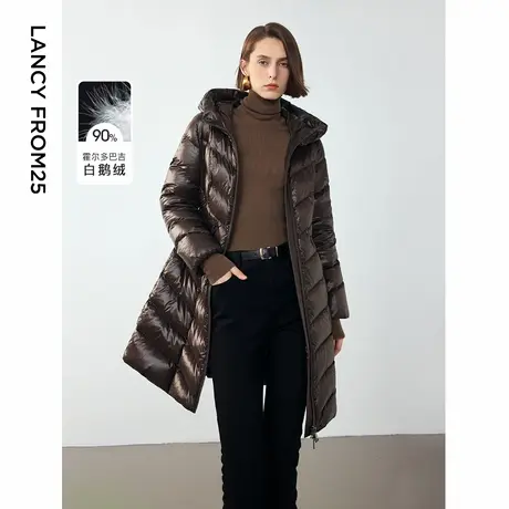 朗姿霍尔多巴吉白鹅绒连帽设计感小众外套女2024年冬季新款羽绒服图片