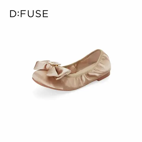 【七七酱直播间】Dfuse甜美蝴蝶结松紧平底芭蕾舞鞋DF41111137商品大图