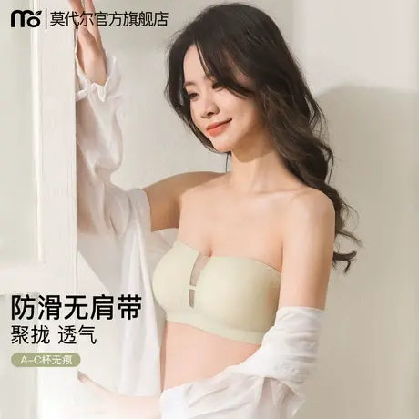 无痕无肩带内衣女聚拢小胸防滑夏季薄款透气抹胸裹胸隐形美背文胸商品大图