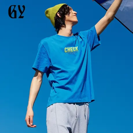 雅戈尔奥莱 GY男装夏季罗纹圆领吸湿透气男士短袖T恤图片