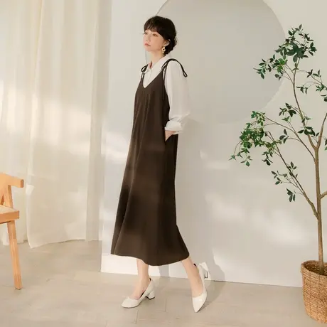 桔熊夏季休闲度假风舒适吊带长裤子女飘逸宽松连身裤裙大码BA6737图片