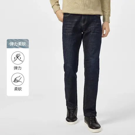 红豆男士牛仔裤23秋季新品柔软舒适休闲弹力直筒棉混纺长裤子商品大图