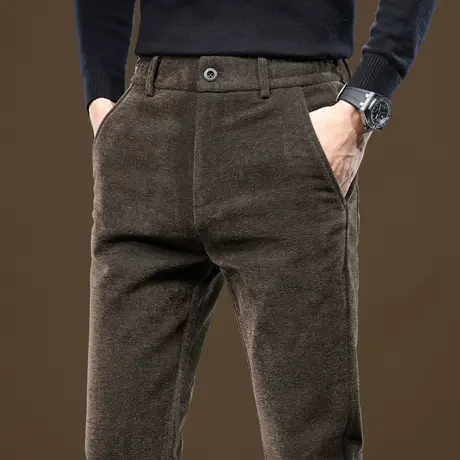 男装高端弹力修身直筒休闲长裤秋冬款男士商务正装西裤冬季男裤子商品大图
