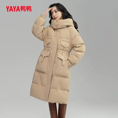 【双十一预售】鸭鸭羽绒服女2023年新中长款秋冬大口袋保暖外套L图片