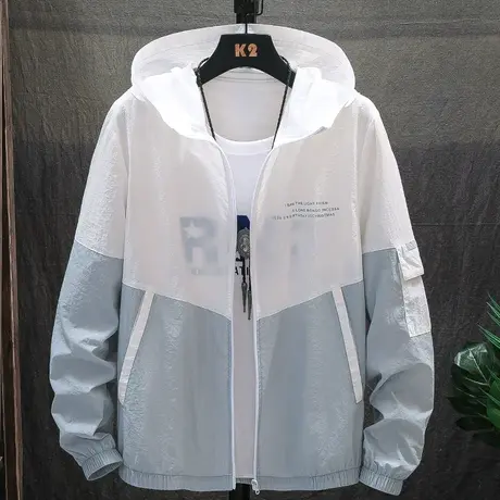 防晒衣男夏季薄款透气皮肤衣男士韩版修身防晒服潮流帅气外套夹克商品大图