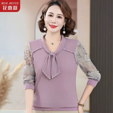 年轻妈妈气质针织衫2023秋装新款中年妇女小衫中老年春秋打底上衣商品大图